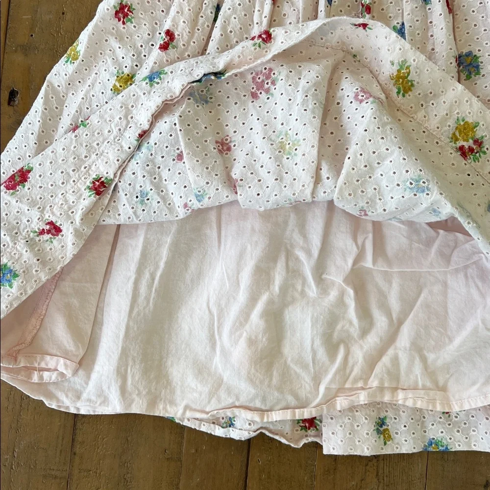 Bonpoint pink eyelet floral dress size 8 years fits 6-7 years best